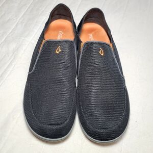 OluKai  Nohea Mesh Slip On Wet Dry Boat Shoe Sneaker Dark Shadow Orange 47/14